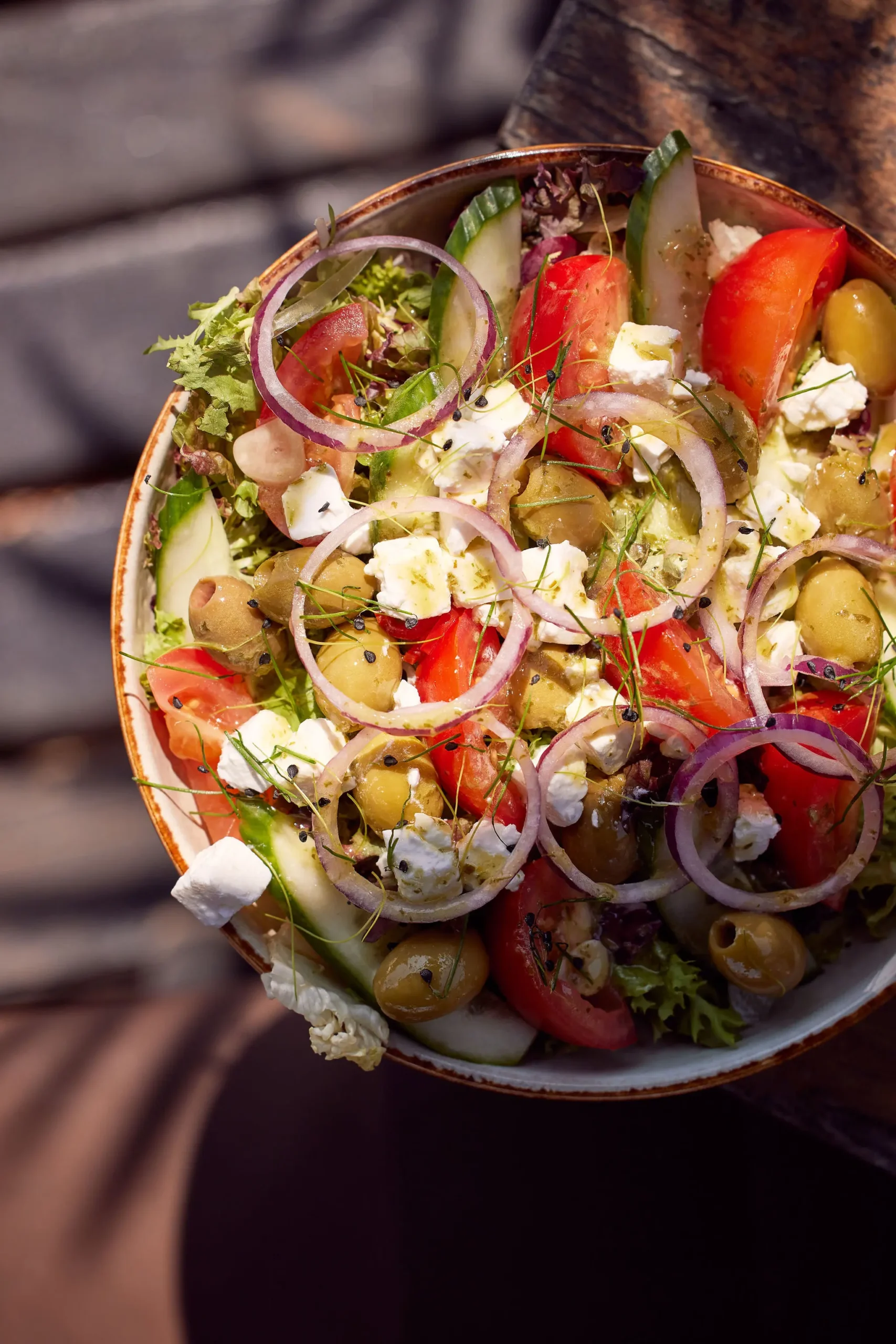 Zalige salade bij scheveningen strandpaviljoen Zanzibar
